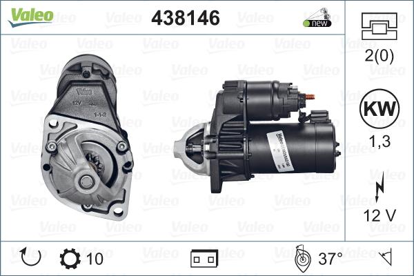 Valeo 438146 - Стартер autospares.lv