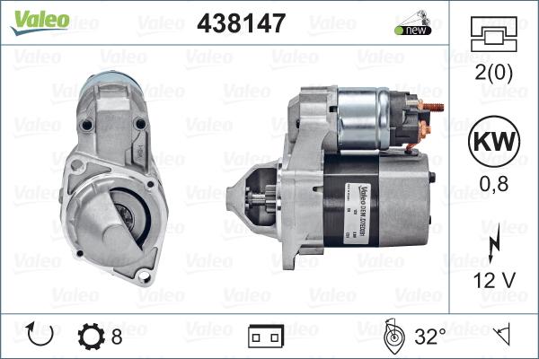 Valeo 438147 - Стартер autospares.lv