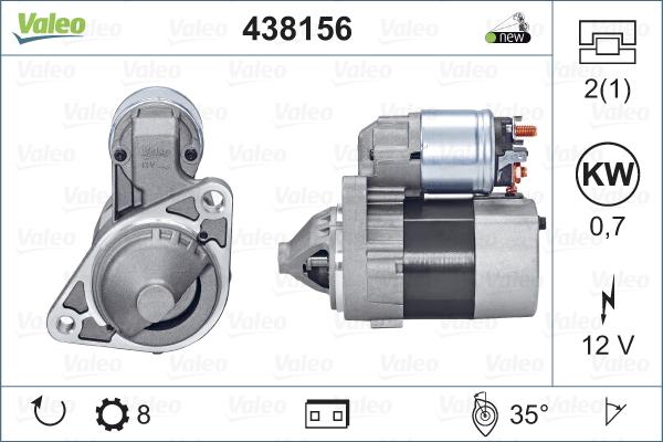 Valeo 438156 - Стартер autospares.lv