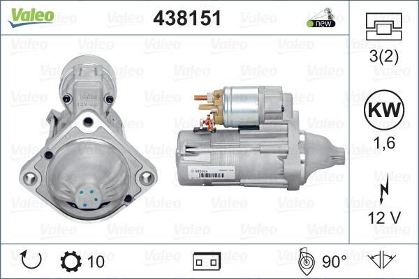 Valeo 438151 - Стартер autospares.lv