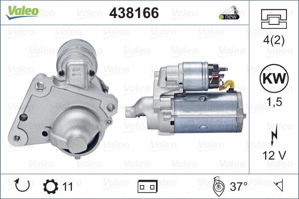 Valeo 438166 - Стартер autospares.lv