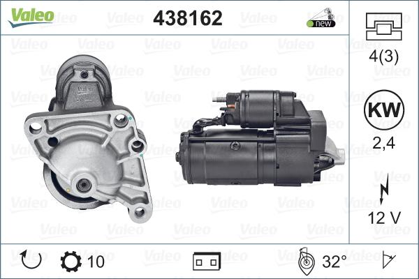 Valeo 438162 - Стартер autospares.lv