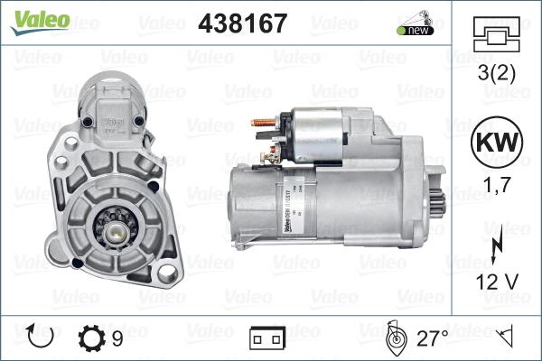 Valeo 438167 - Стартер autospares.lv