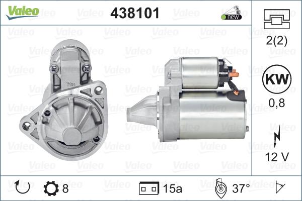 Valeo 438101 - Стартер autospares.lv