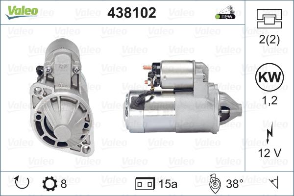 Valeo 438102 - Стартер autospares.lv