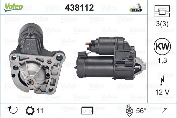 Valeo 438112 - Стартер autospares.lv