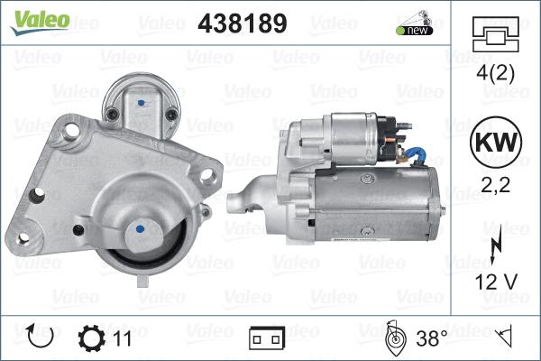 Valeo 438189 - Стартер autospares.lv