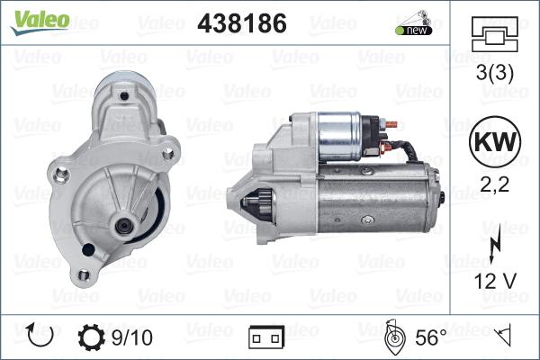 Valeo 438186 - Стартер autospares.lv