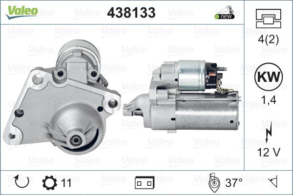 Valeo 438133 - Стартер autospares.lv