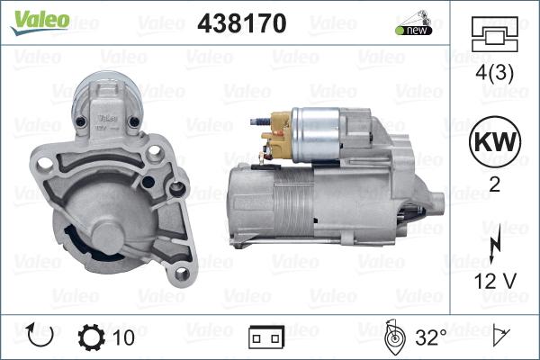 Valeo 438170 - Стартер autospares.lv