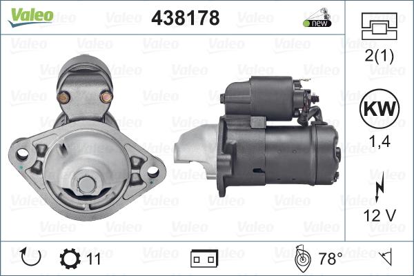 Valeo 438178 - Стартер autospares.lv