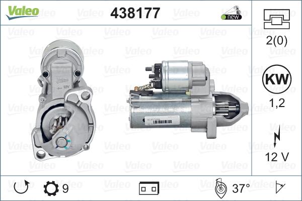 Valeo 438177 - Стартер autospares.lv