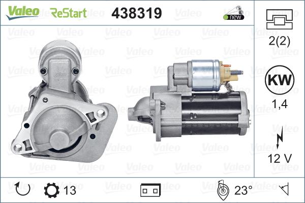 Valeo 438319 - Стартер autospares.lv