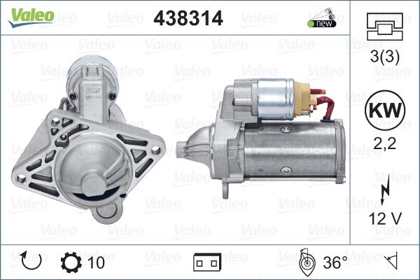 Valeo 438314 - Стартер autospares.lv