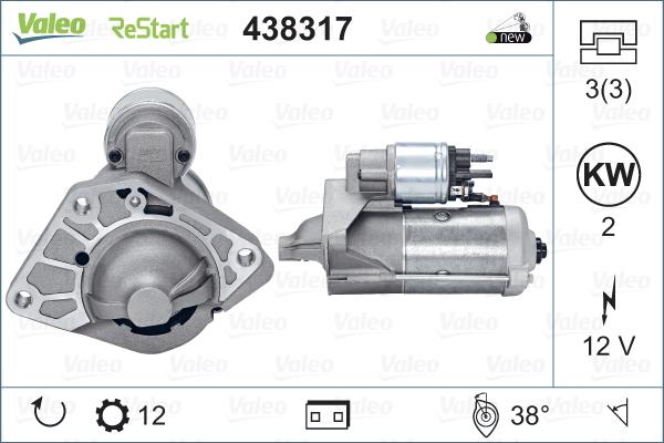 Valeo 438317 - Стартер autospares.lv