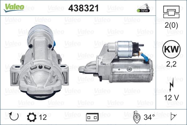 Valeo 438321 - Стартер autospares.lv