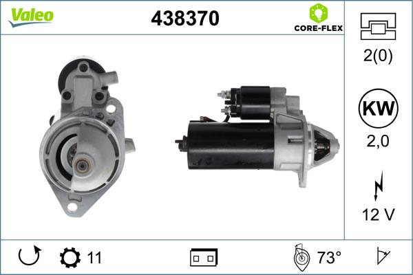 Valeo 438370 - Стартер autospares.lv