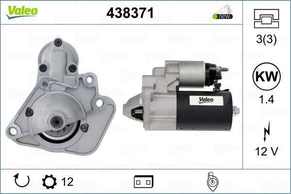 Valeo 438371 - Стартер autospares.lv