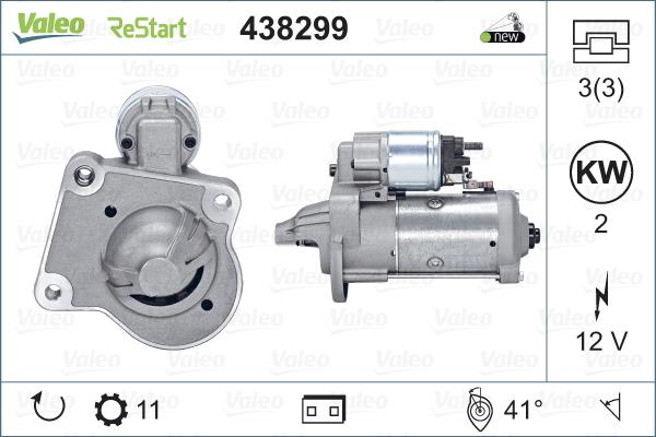 Valeo 438299 - Стартер autospares.lv