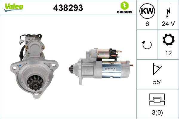 Valeo 438293 - Стартер autospares.lv