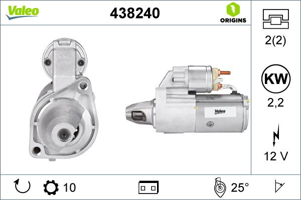 Valeo 438240 - Стартер autospares.lv