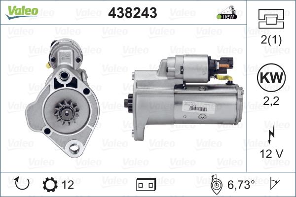 Valeo 438243 - Стартер autospares.lv