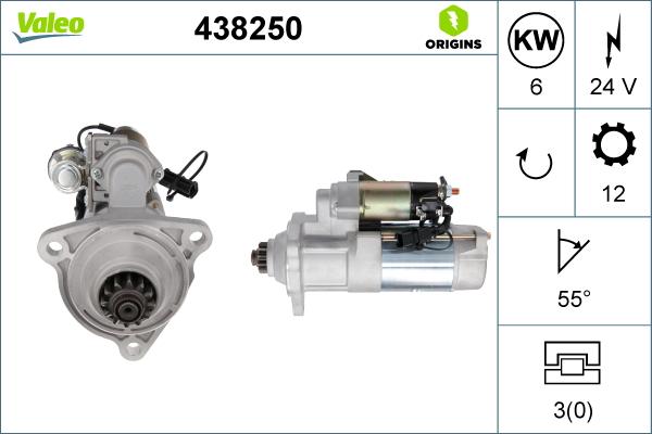 Valeo 438250 - Стартер autospares.lv