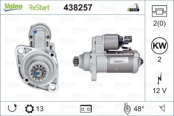 Valeo 438257 - Стартер autospares.lv