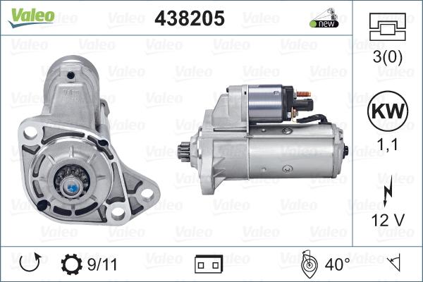 Valeo 438205 - Стартер autospares.lv