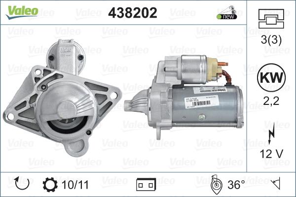 Valeo 438202 - Стартер autospares.lv