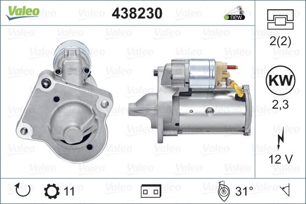 Valeo 438 230 - Стартер autospares.lv