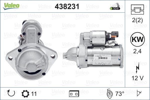 Valeo 438 231 - Стартер autospares.lv