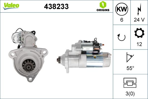 Valeo 438233 - Стартер autospares.lv