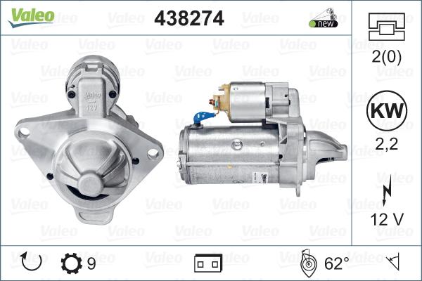 Valeo 438274 - Стартер autospares.lv