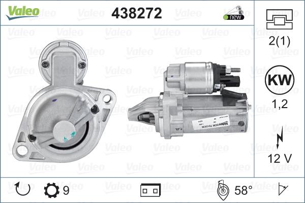 Valeo 438272 - Стартер autospares.lv