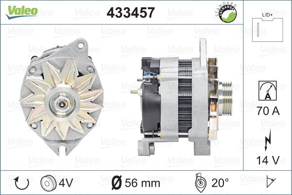 Valeo 433457 - Генератор autospares.lv