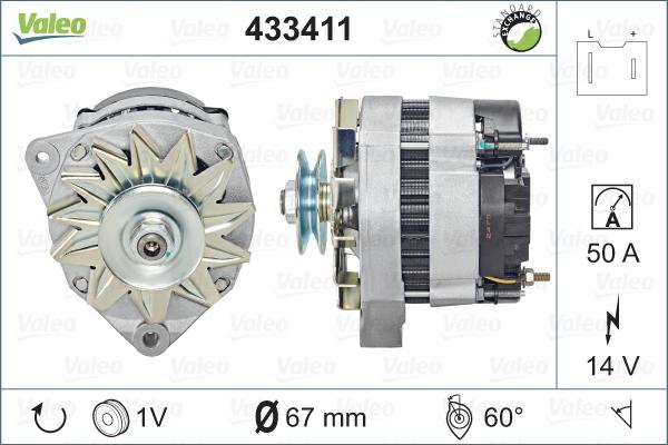 Valeo 433411 - Генератор autospares.lv