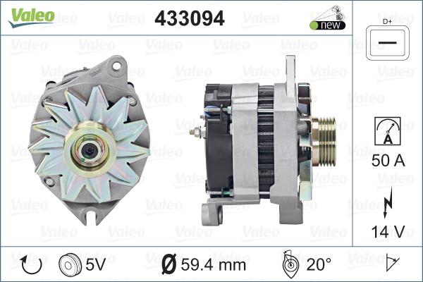 Valeo 433094 - Генератор autospares.lv