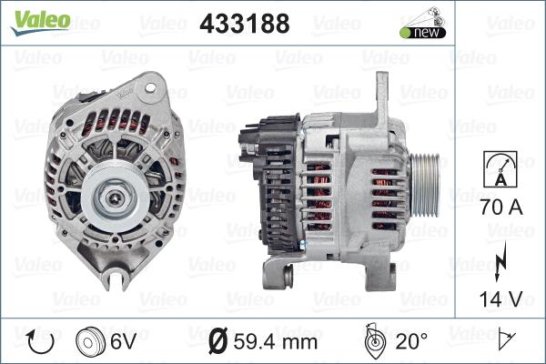 Valeo 433188 - Генератор autospares.lv