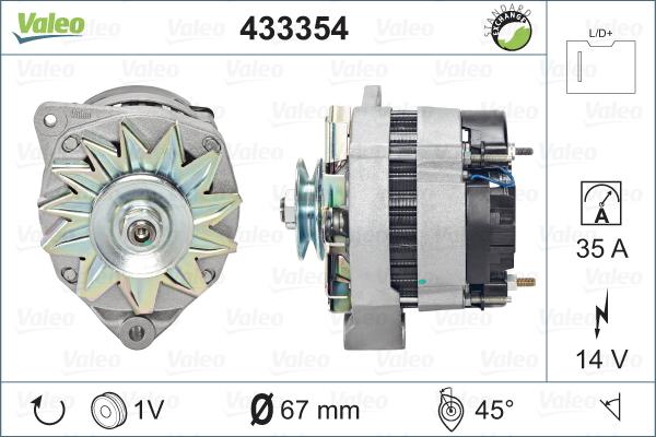 Valeo 433354 - Генератор autospares.lv