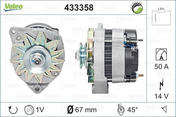 Valeo 433358 - Генератор autospares.lv