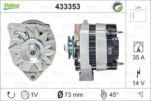 Valeo 433353 - Генератор autospares.lv