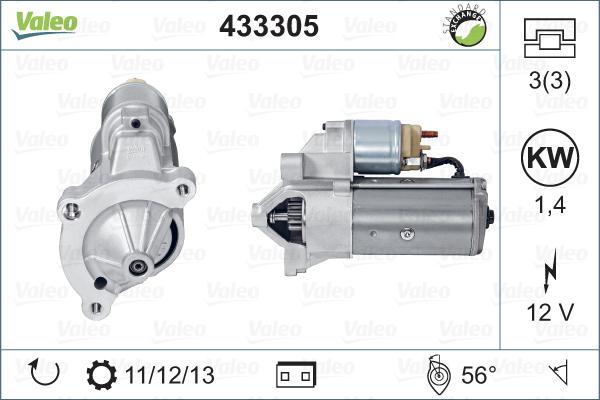 Valeo 433305 - Стартер autospares.lv