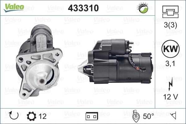 Valeo 433310 - Стартер autospares.lv