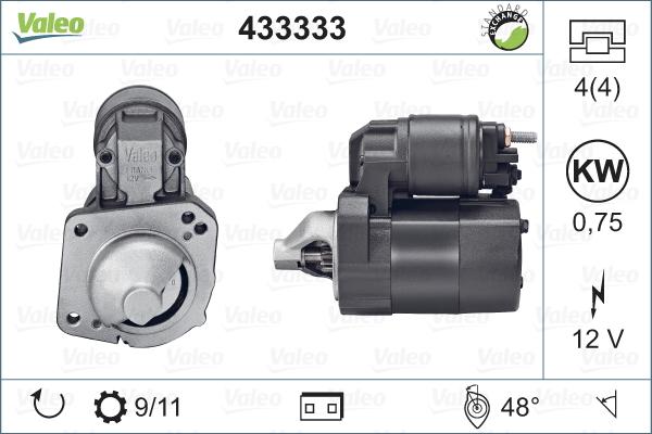 Valeo 433333 - Стартер autospares.lv