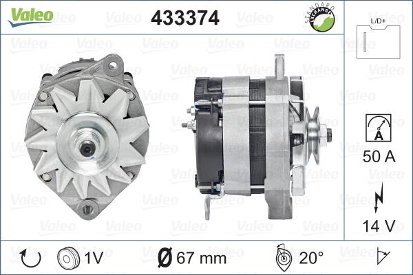 Valeo 433374 - Генератор autospares.lv