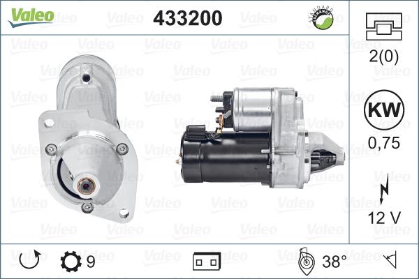 Valeo 433200 - Стартер autospares.lv