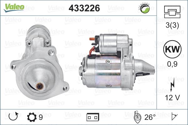 Valeo 433226 - Стартер autospares.lv