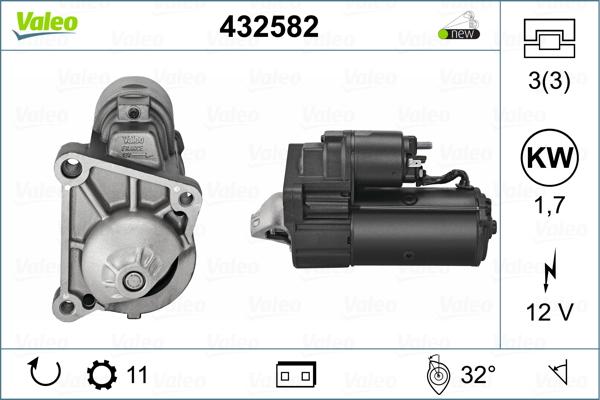 Valeo 432582 - Стартер autospares.lv