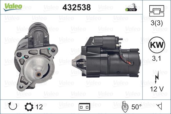 Valeo 432538 - Стартер autospares.lv